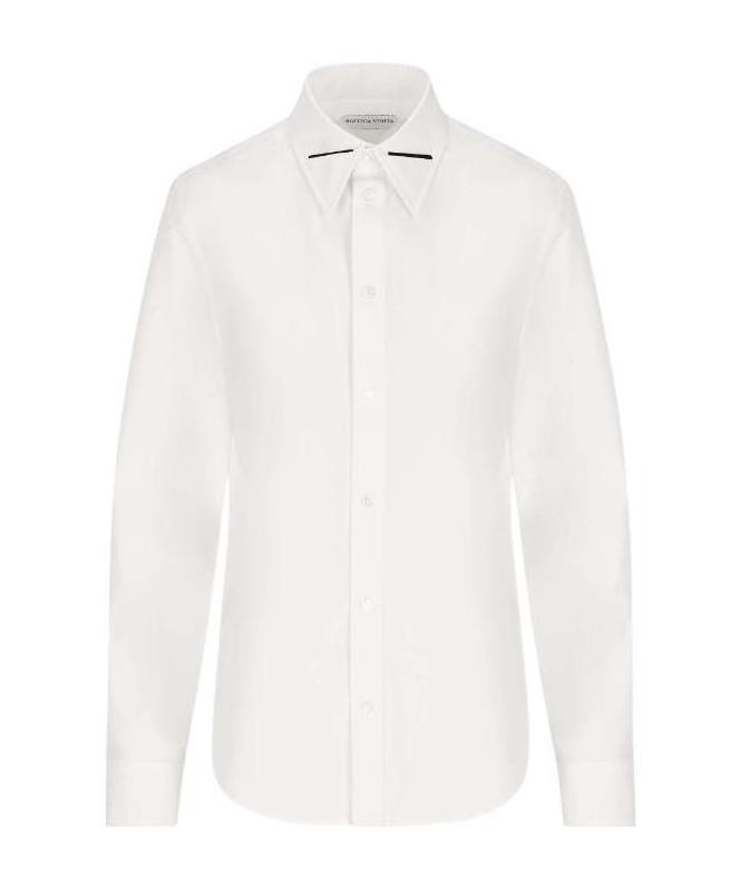 Bottega Veneta Embellished Collar Cotton Shirt In White