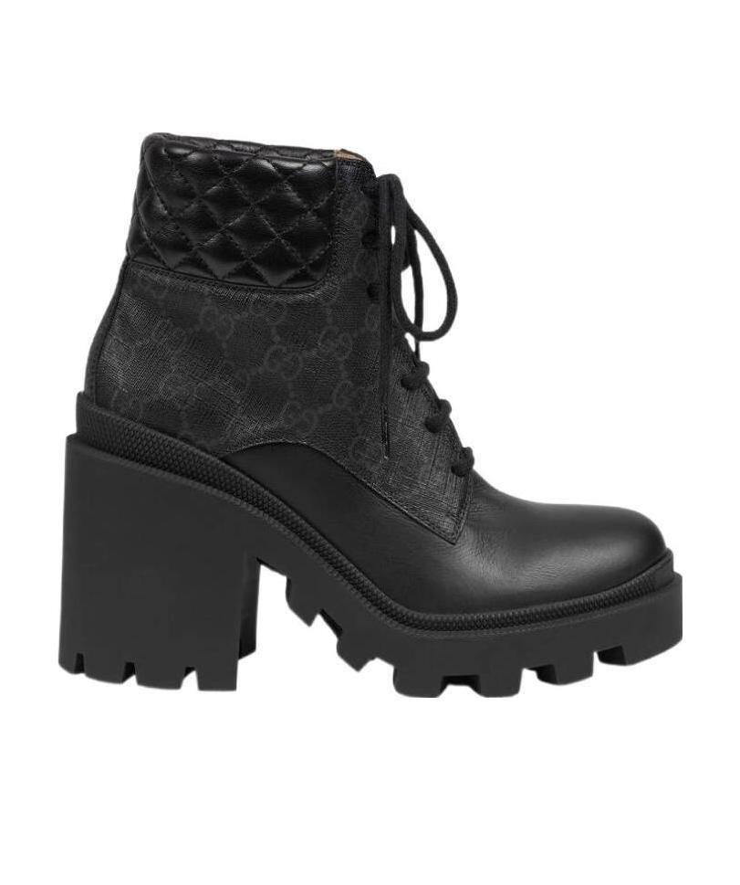 Gucci Gg Supreme Ankle Boots In Black