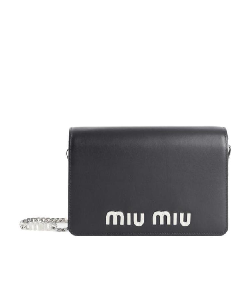 Miu Miu Chain Shoulder Bag In Black