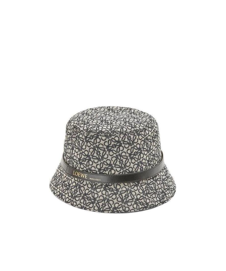 Loewe Anagram Jacquard Bucket Hat In Gray