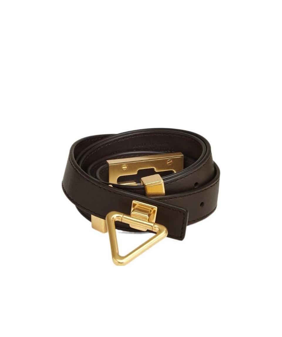 Bottega Veneta Triangle Buckle Belt In Black