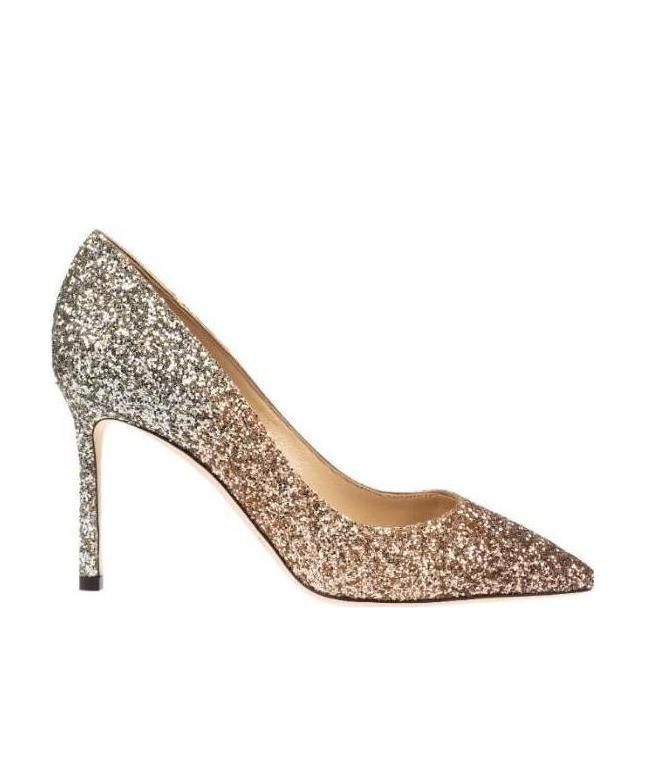 Jimmy Choo Romy 85mm Glitter Degrade High-heel Pumps In Nude