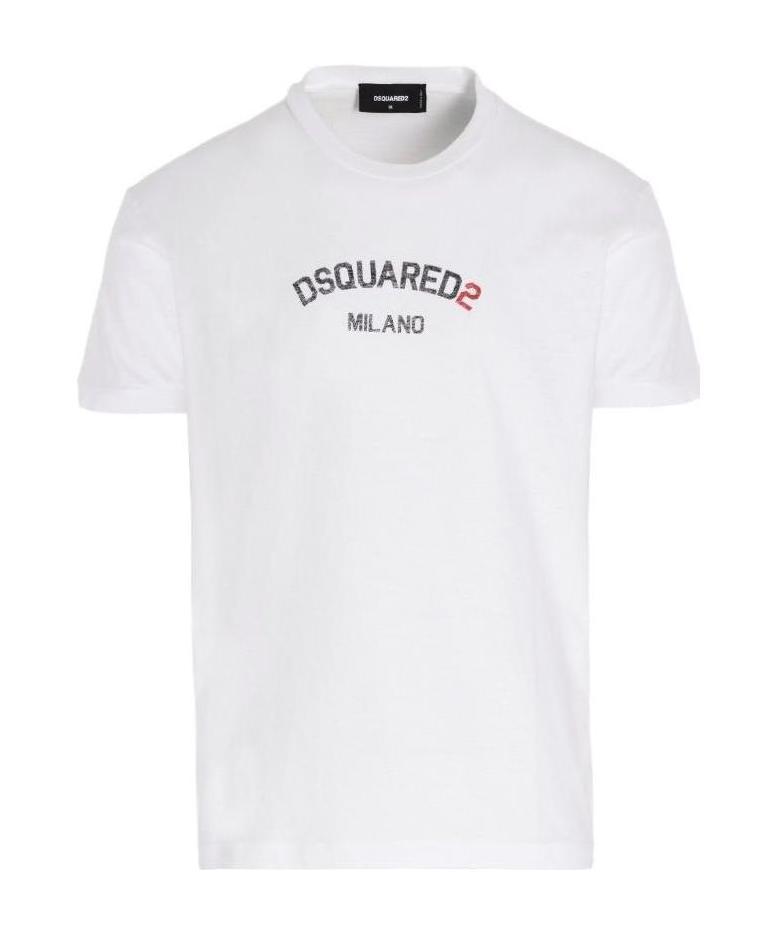 Dsquared2 Men's White Cotton T-shirt With Logo In White