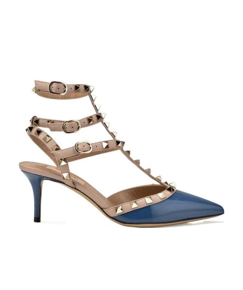 Valentino Pointed Riveted High Heels In Multicolor
