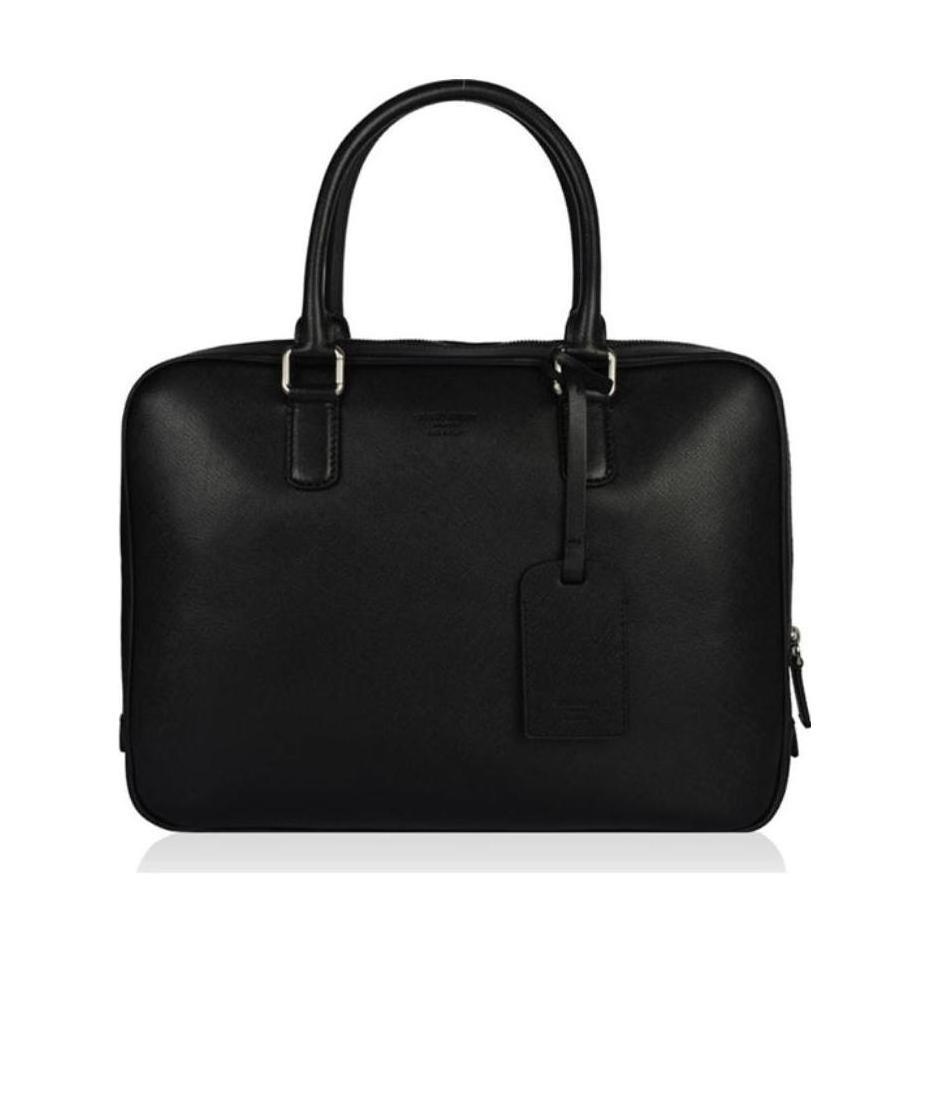 Giorgio Armani Logo Details Handbag In Black