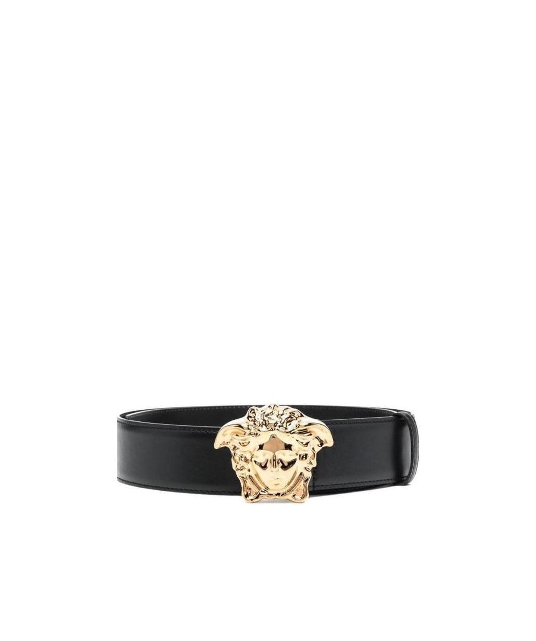 Shop Versace Medusa-plaque Buckle-fastening Belt In Black