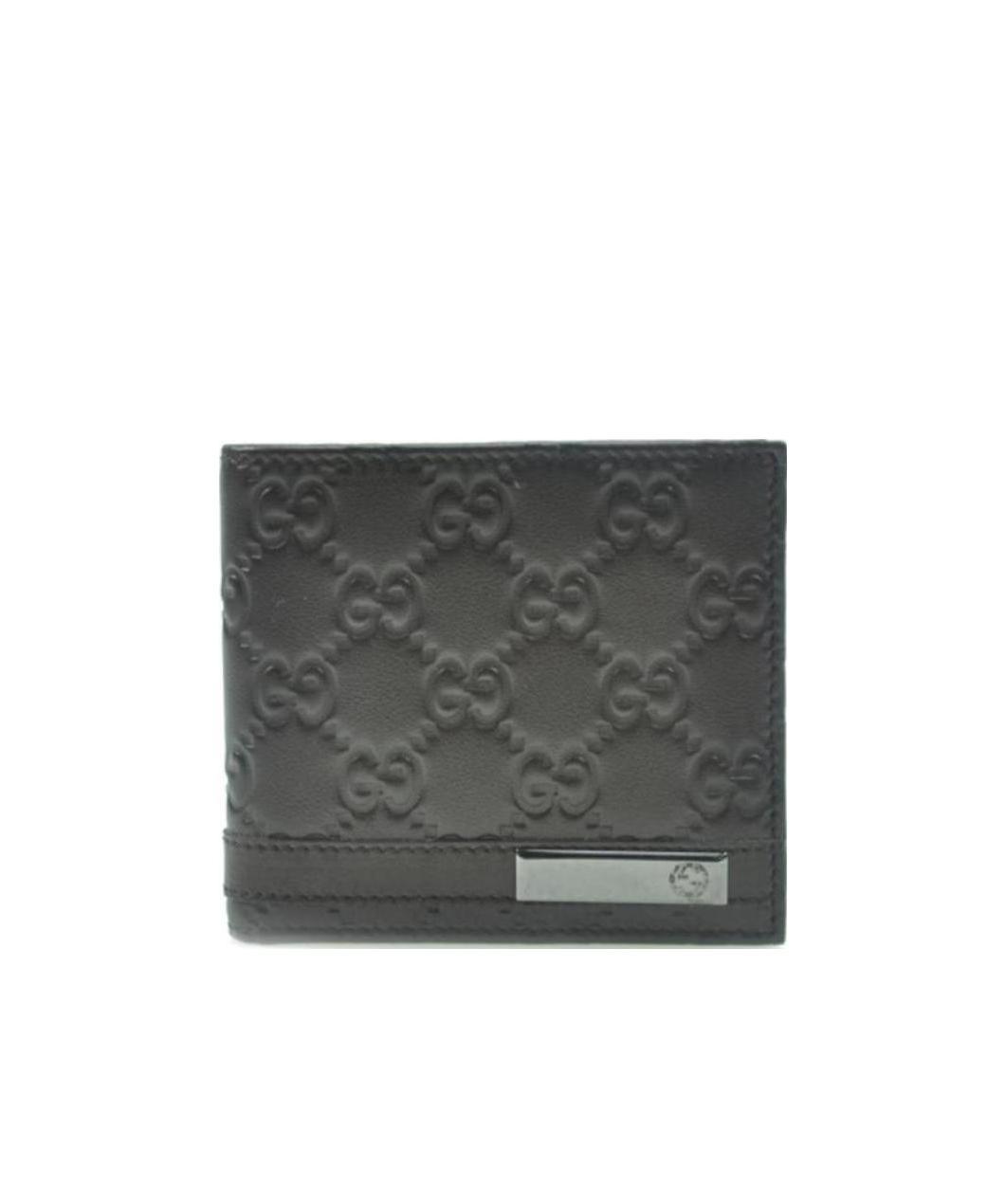 Gucci Gray Gg Embossed Double Fold Wallet In Black