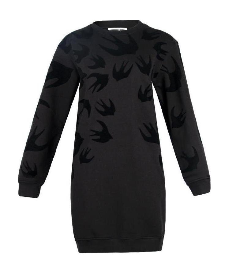Mcq By Alexander Mcqueen Logo Long-sleeved Dress In Black