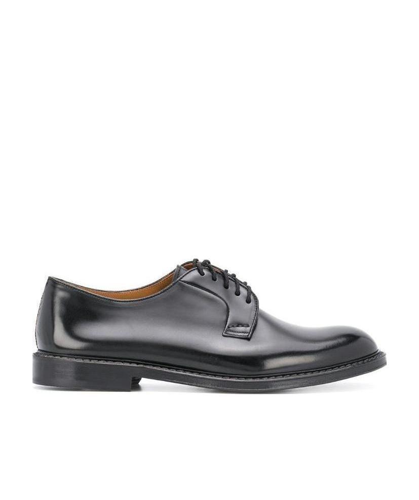 Doucal's Almond-toe Leather Derby Shoes In Black