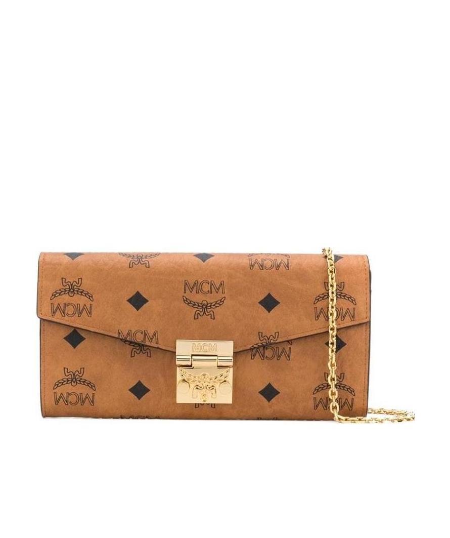 Mcm Large Patricia Crossbody Flap Wallet In Brown