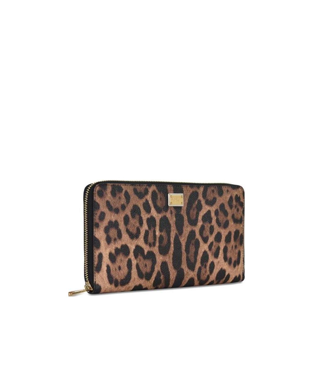 Dolce & Gabbana Leopard Print Long Purse In Brown