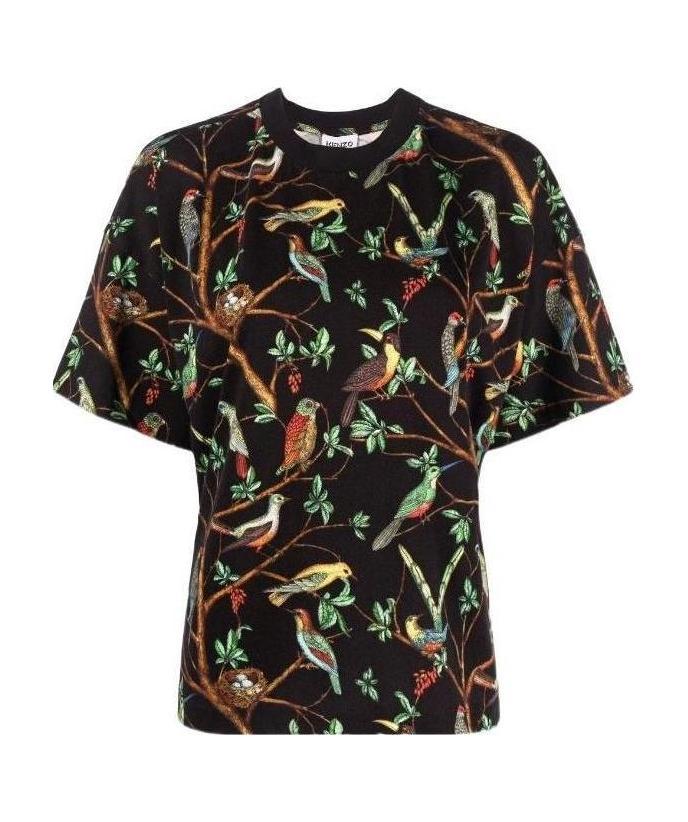 Kenzo Flock Of Birds Print T-shirt In Black