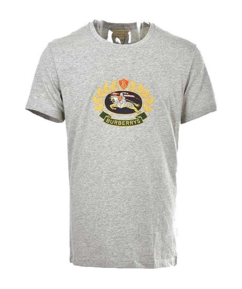 Burberry Embroidered T-shirt In Gray