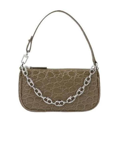 By Far Rachel Embossed Chain Detailed Mini Shoulder Bag