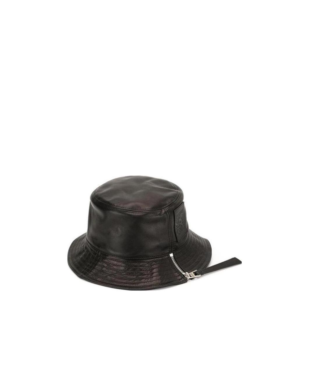 Loewe Logo-patch Zip-detail Bucket Hat In Black