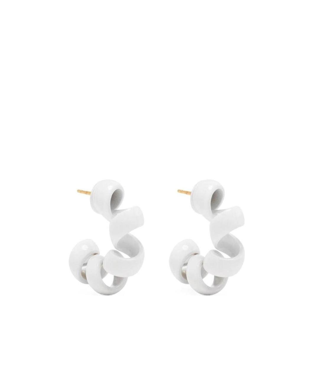 Bottega Veneta Coiled Hoop Earrings In White