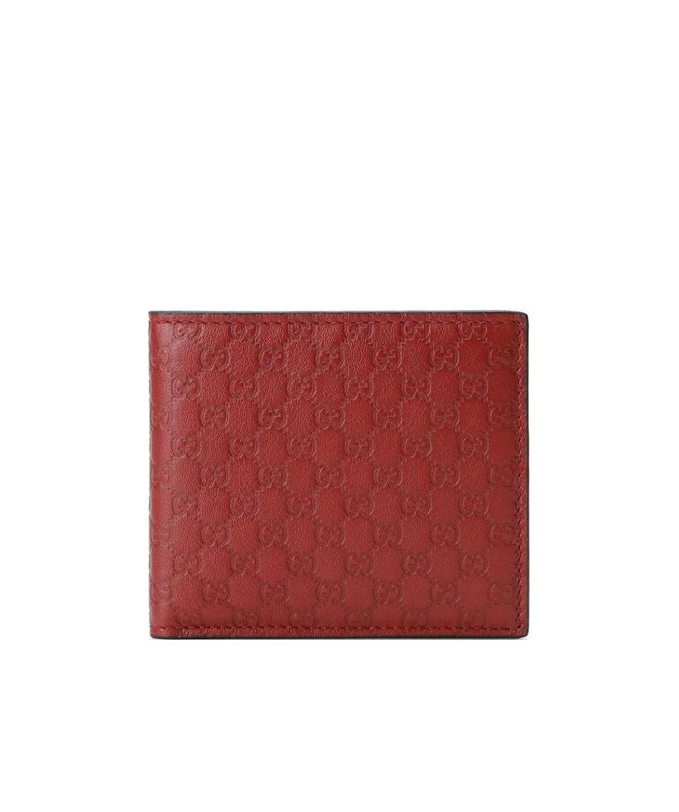 Gucci Embossed Short Purse In Red