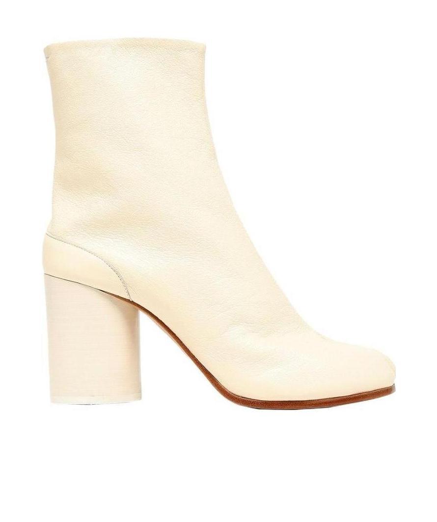 Maison Margiela Ankle-length Tabi Toe Boots In Soft Nappa Leather In Nude