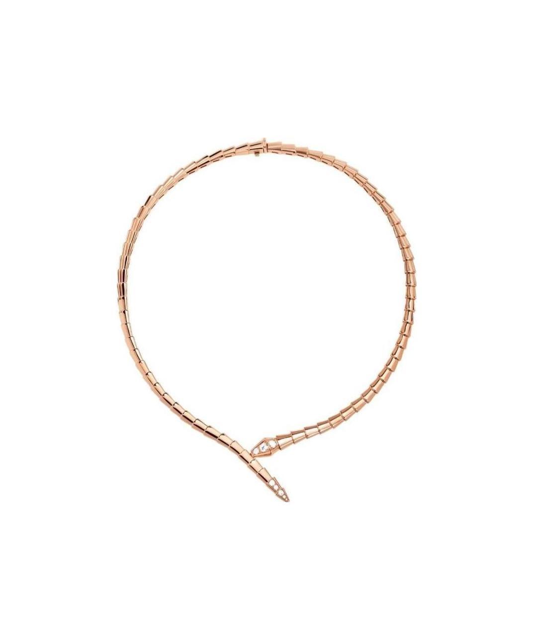 Bvlgari Womens Rose Gold Serpenti Viper 18ct Rose-gold And 0.41ct Brilliant-cut Diamond Necklace In Yellow