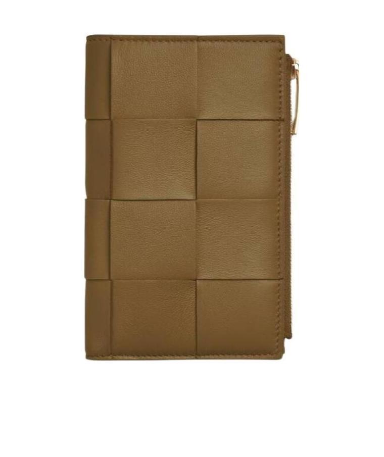 Bottega Veneta Intreccio Leather Wallet In Brown