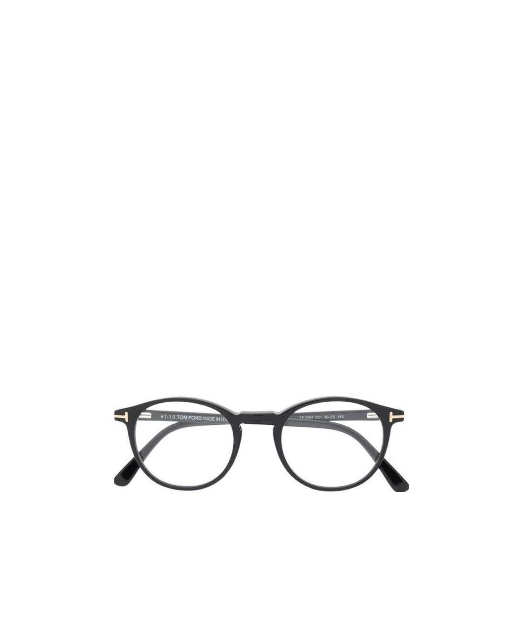 Tom Ford Round Frame Glasses In Black
