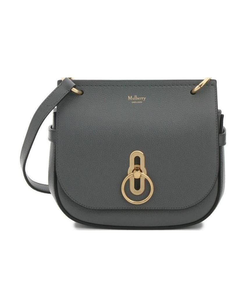 Shop Mulberry Amberley Small Leather Satchel Bag In Black