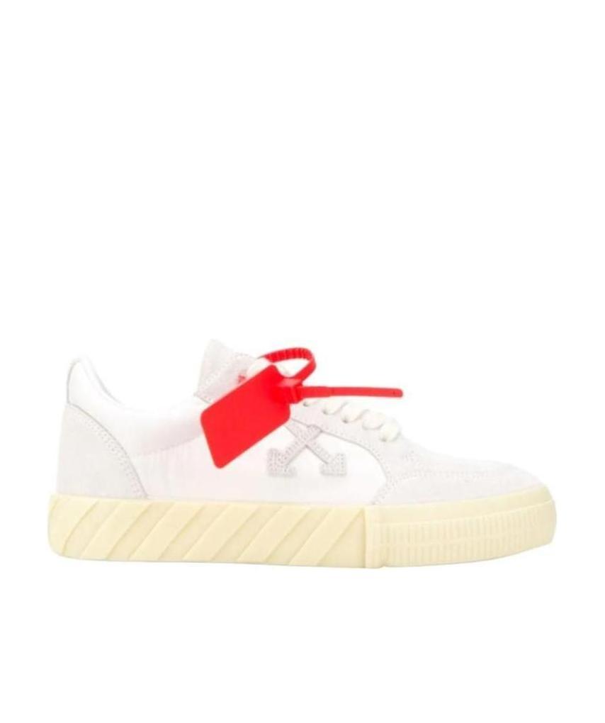 Off-white Low Vulcanized Sneaker With Zip Tie Detail In White