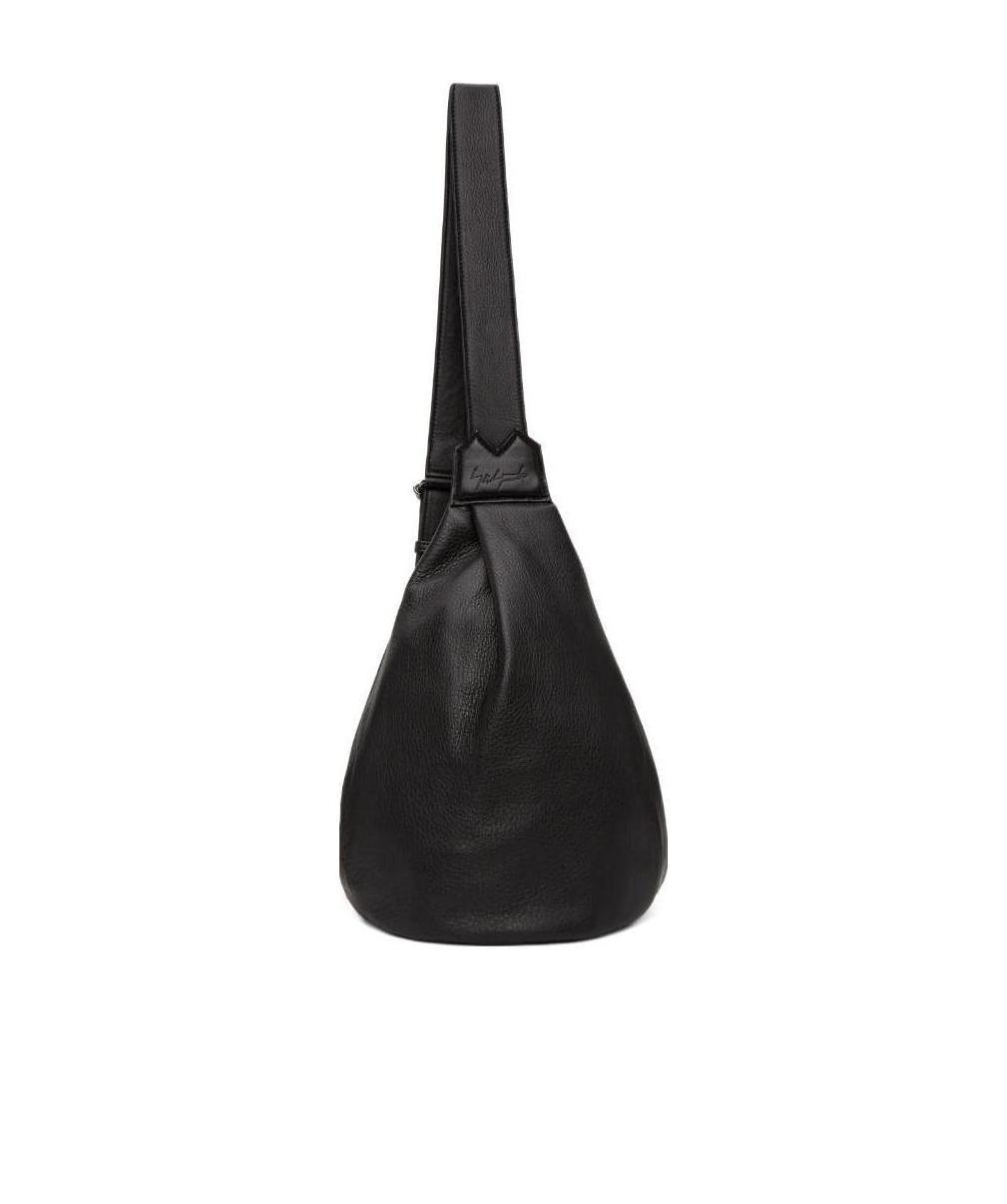 Yohji Yamamoto Logo-embossed Leather Backbag In Black