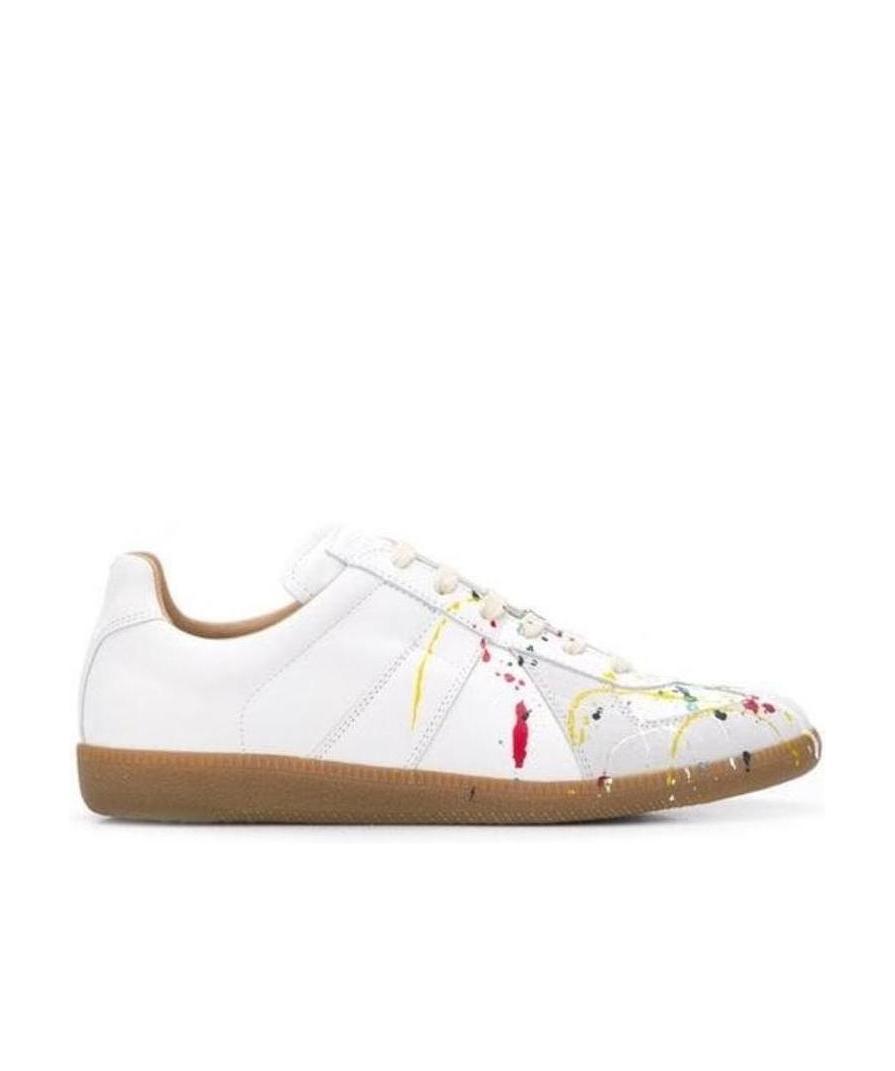Maison Margiela Replica Paint Splatter-effect Low-top Sneakers In White