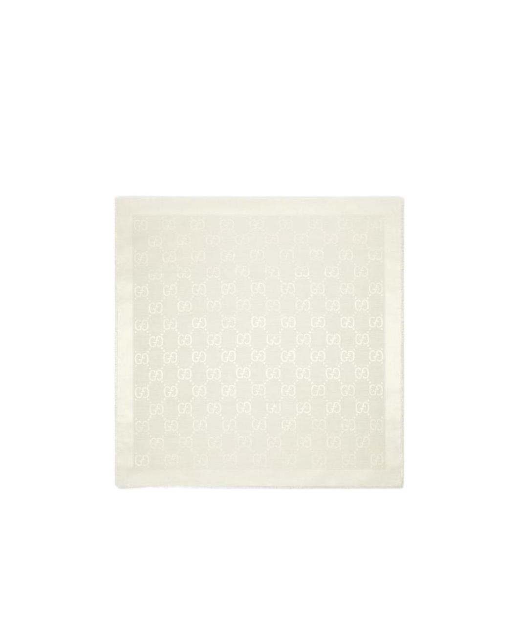 Gucci Patterned-jacquard Silk Scarf In White