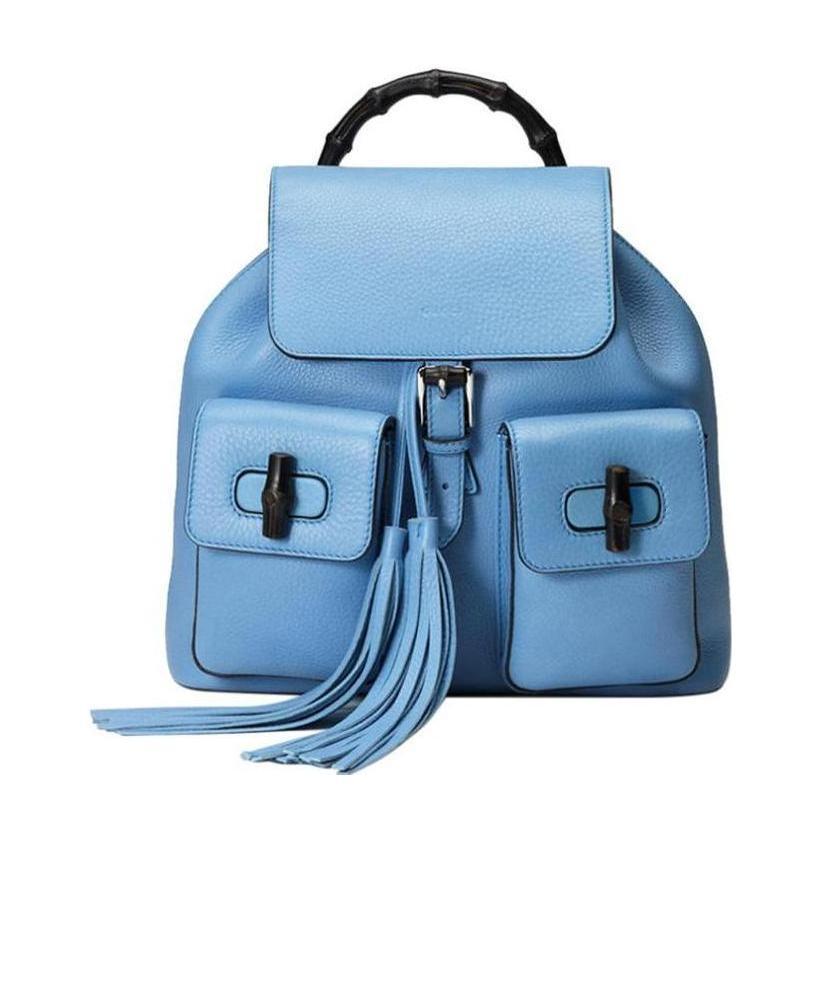 Gucci Grain Logo Backpack In Blue