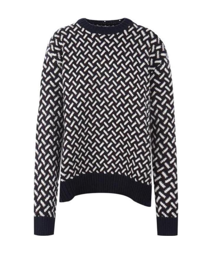 Jil Sander Scarf-detail Wool Jumper In Black