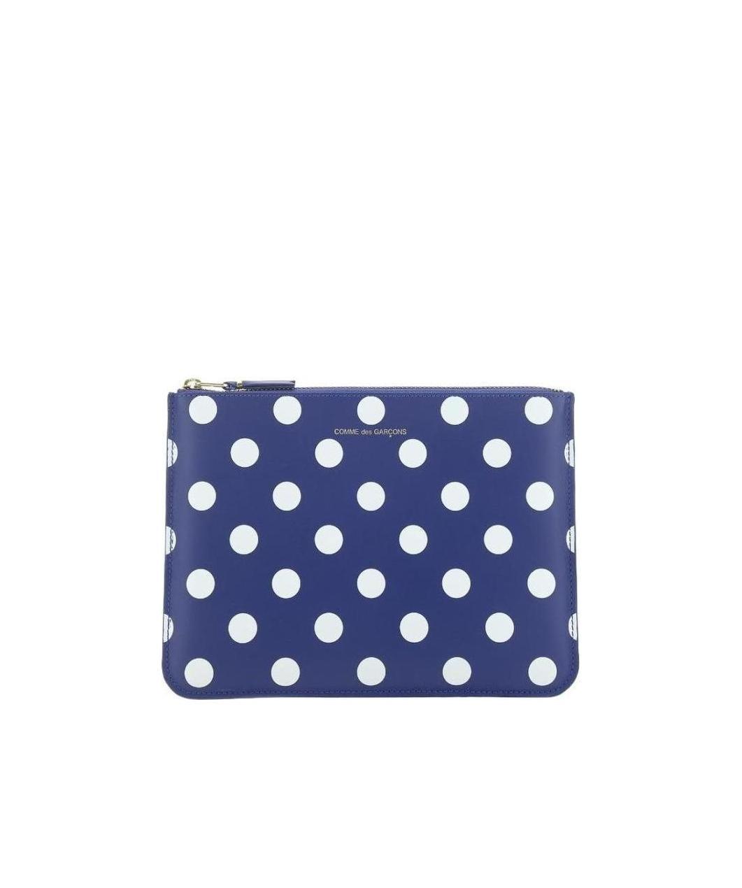 Comme Des Garçons Wallet Polka Dot Clutch Bag In Blue