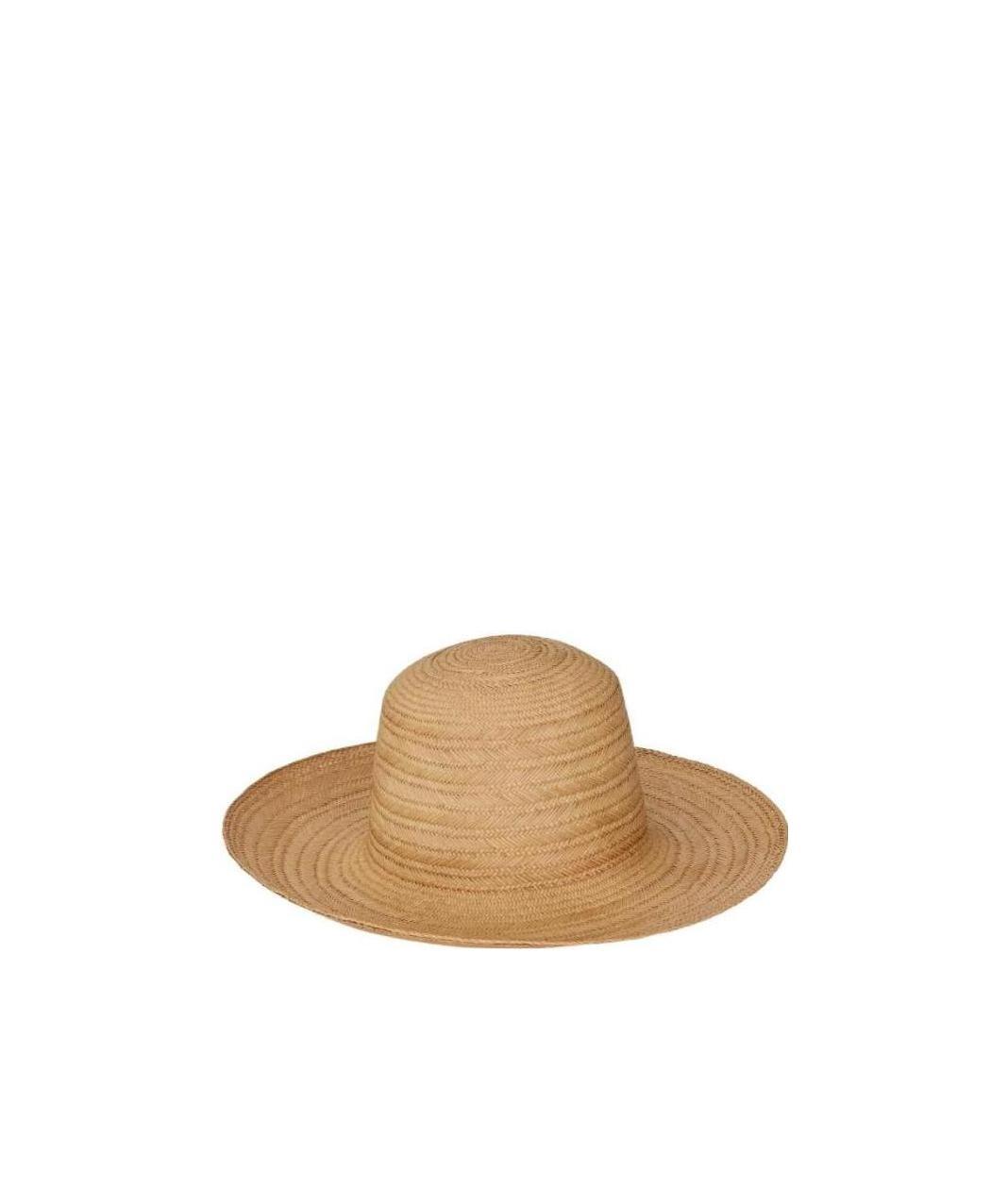 Saint Laurent Woven Raffia Hat In Nude