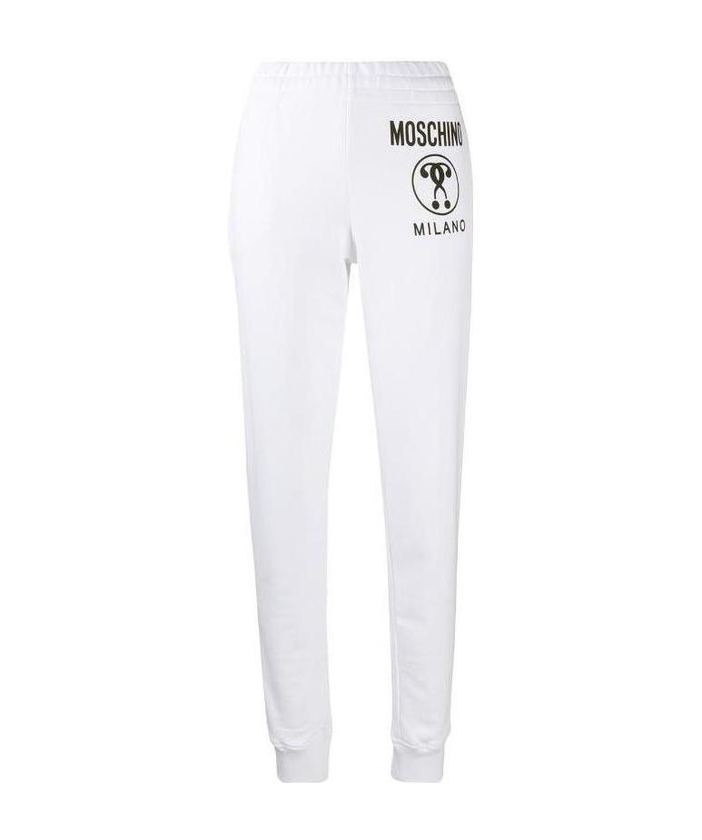 Moschino Logo Printed Sweatpants In White