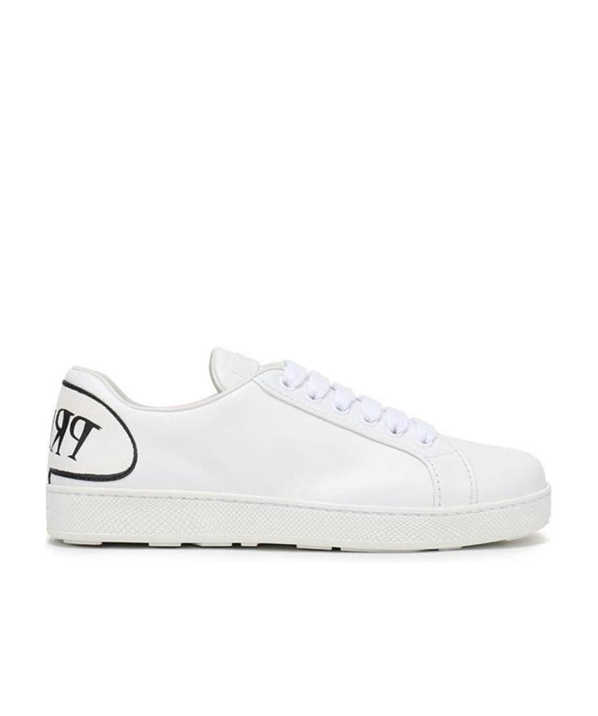 Prada Lace-up Casual Sneakers In White