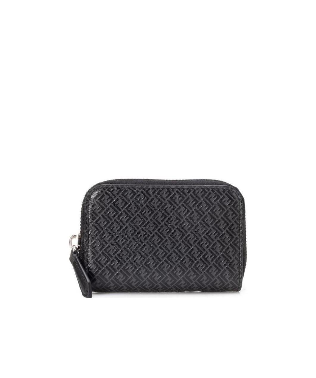 Fendi Ff-print Wallet In Black