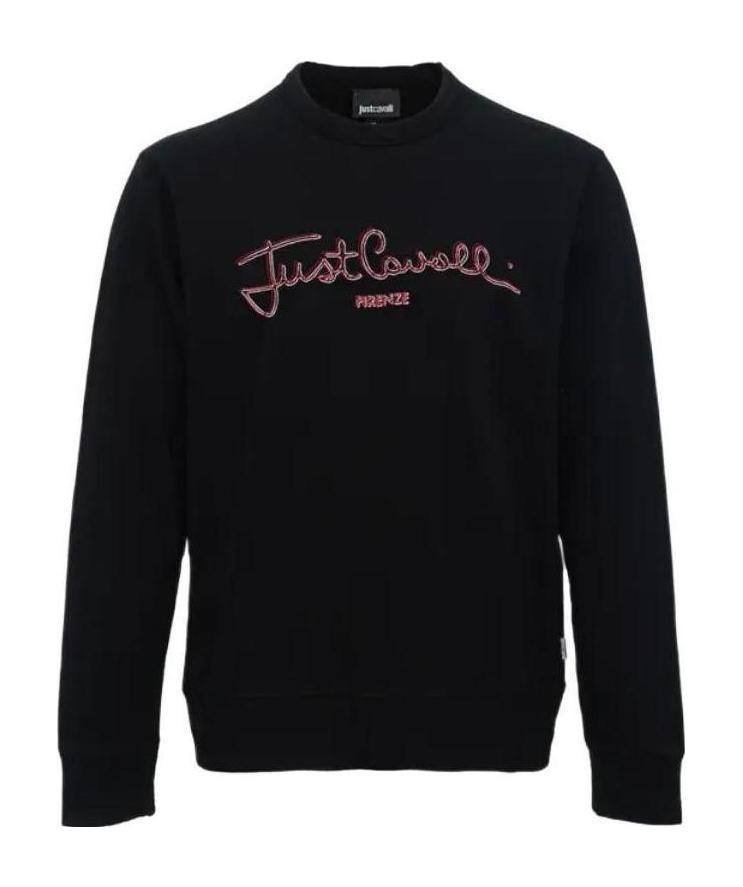 Just Cavalli Round-necked Sweater In Black