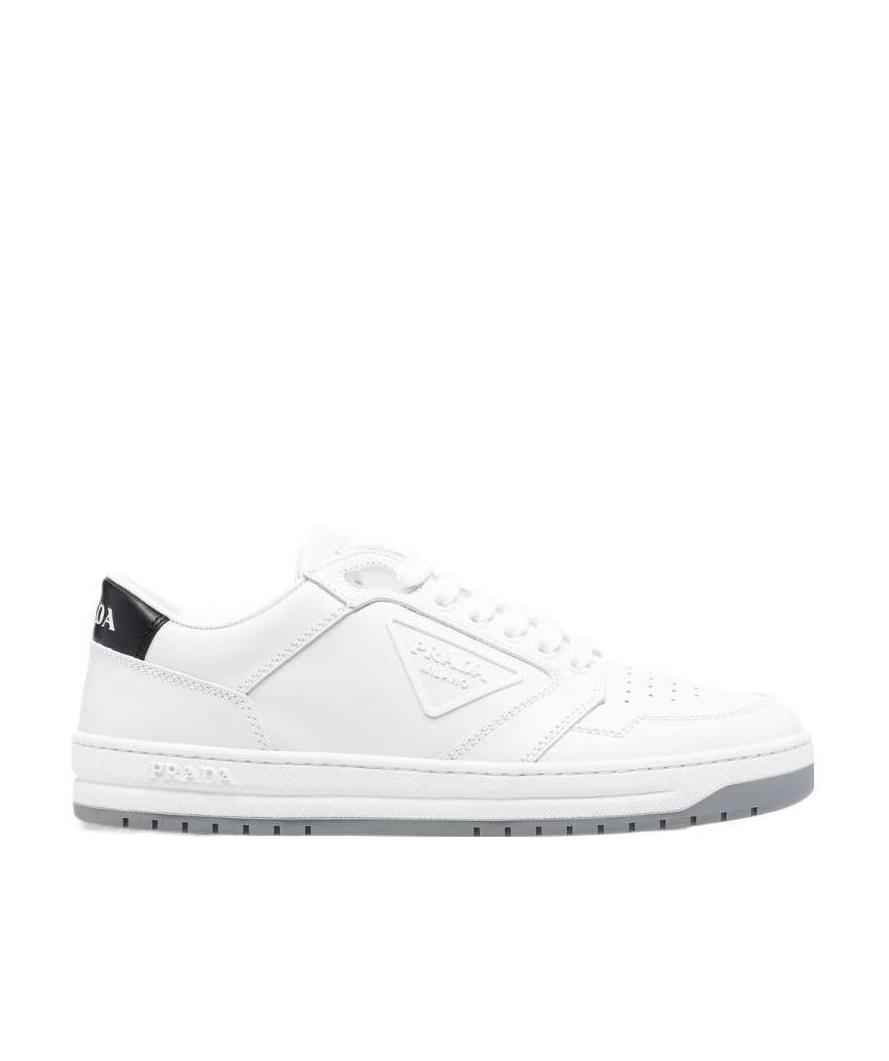 Prada Action Triangle Logo-plaque Low-top Sneakers In White