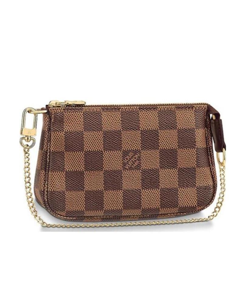 Pre-owned Louis Vuitton 2018  Mini Pochette Accessoires Clutch In Brown