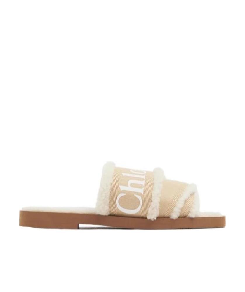 CHLOÉ CHLOE WOODY FLT SNDL LGO STRPS TNL SHRLN
