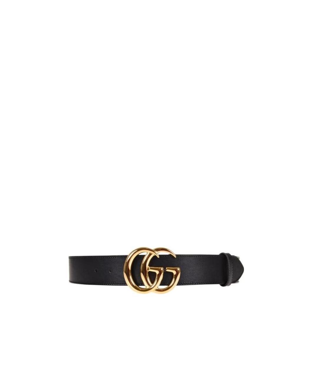 GUCCI GG MARMONT LEATHER BELT WITH SHINY BUCKLE 