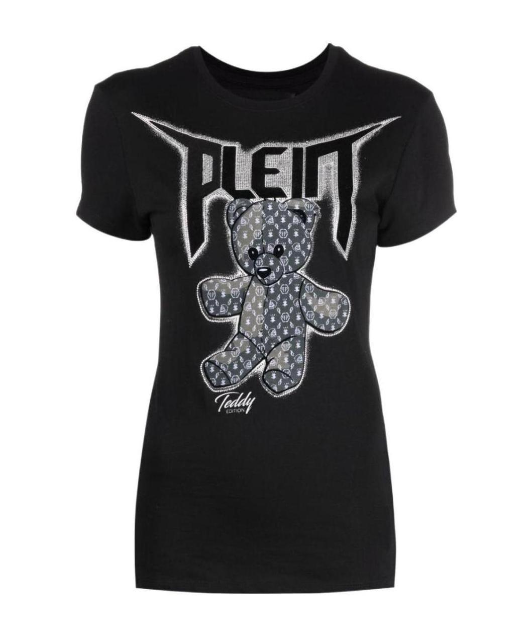 Shop Philipp Plein Teddy Logo T-shirt In Black