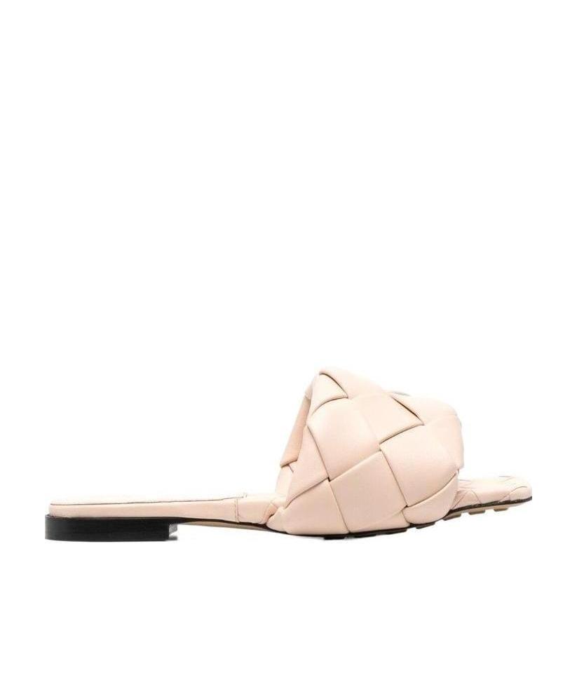 Bottega Veneta Quilted Leather Lido Flat Sandals In Nude