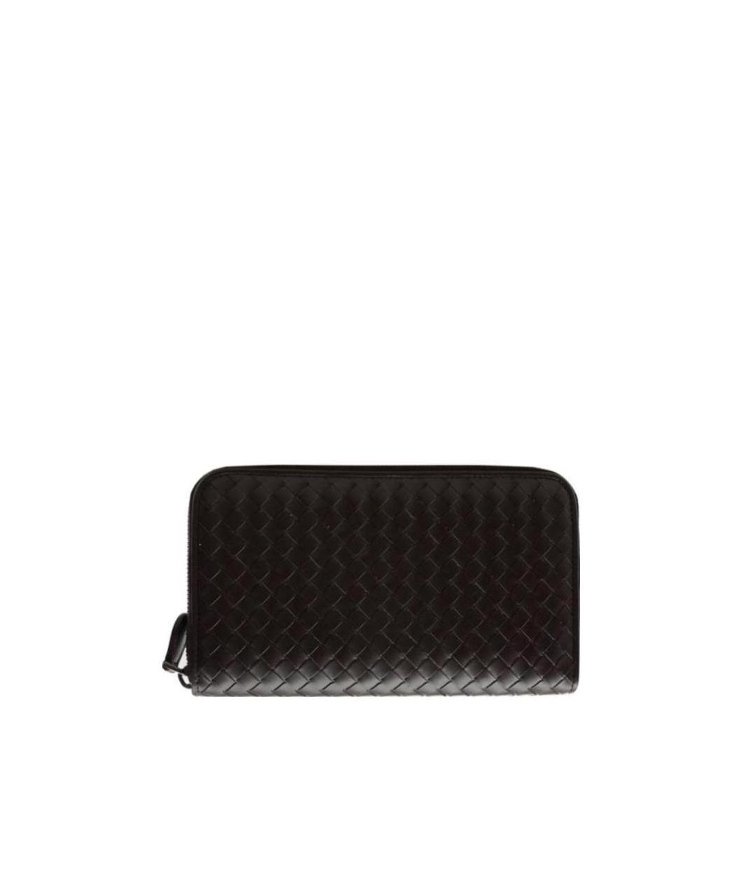 Bottega Veneta Intracciato Piccolo Woven Wrap-around Zipper Wallet In Brown