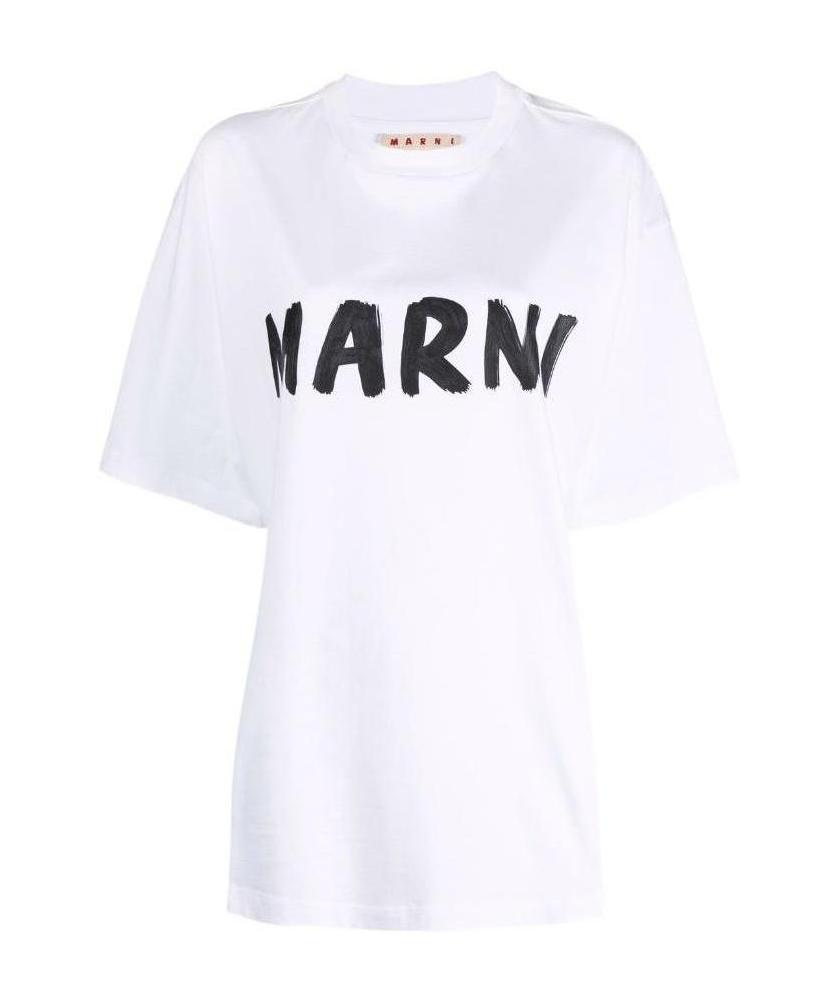 Marni Oversized Logo T In White