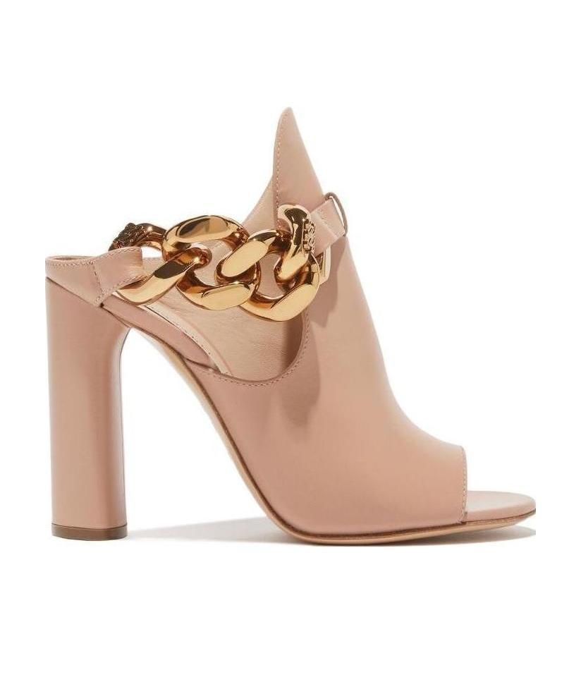 Casadei Chain-detail Leather Pumps In Nude