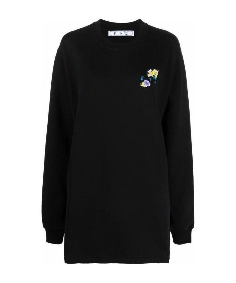 Off-white Arrows Print Sweatshirt Dress In Black