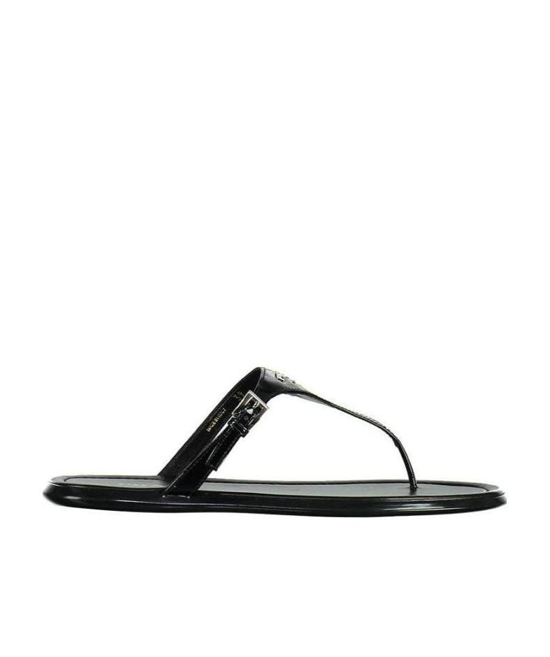 Prada Logo Sandals In Black