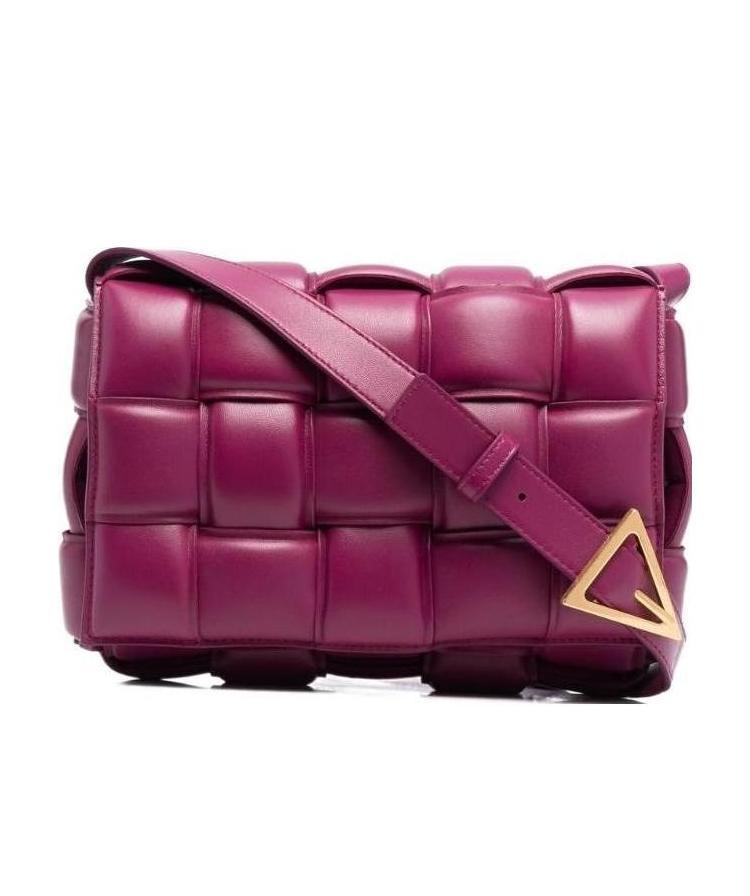 Bottega Veneta Intrecciato-design Crossbody Bag In Red